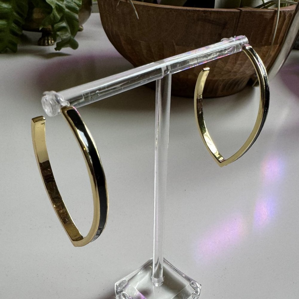 Black and Gold Hoops